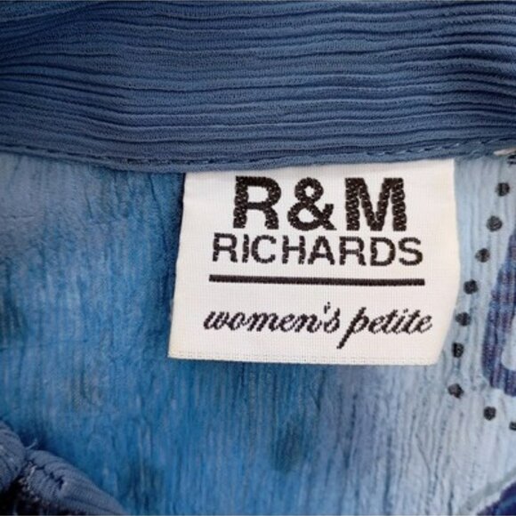 R&M Richards Petite 2-Piece Blue Dress & Jacket Set Size 16WP Abstract Pattern - Picture 3 of 16